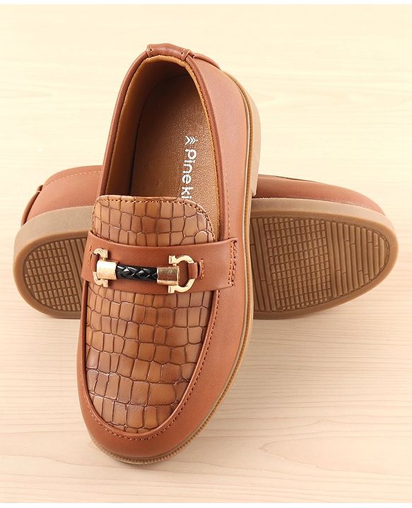 Pine Kids Slip On Party Wear Loafers - Brown