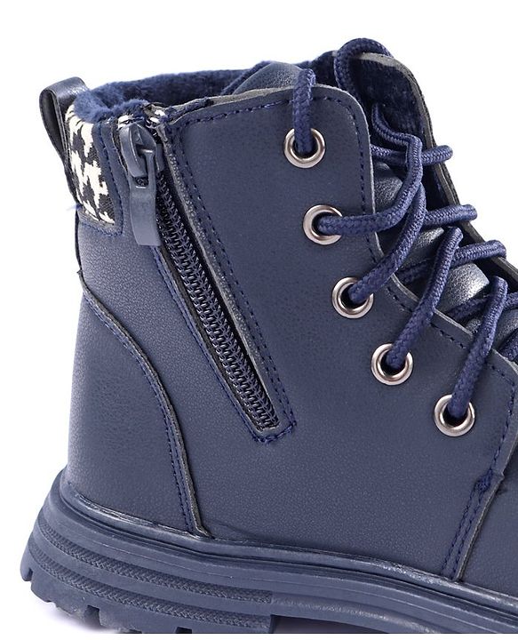 Pine Kids Winter Boots with Lace Up Closure - Blue