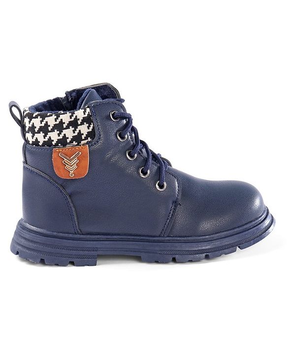 Pine Kids Winter Boots with Lace Up Closure - Blue