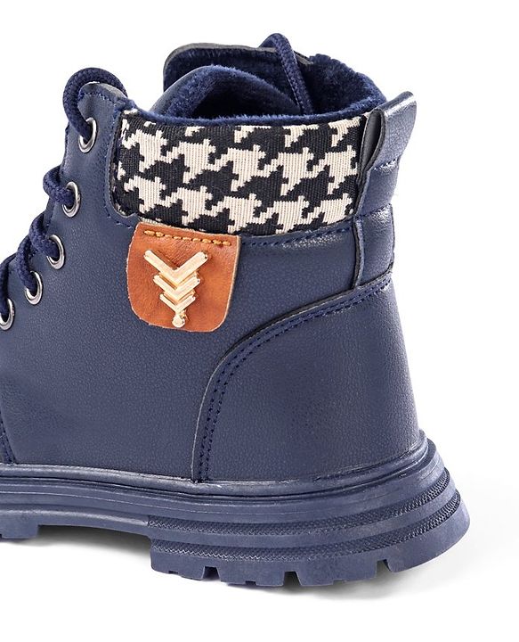 Pine Kids Winter Boots with Lace Up Closure - Blue