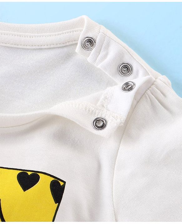 Babyhug Cotton Knit Full Sleeves Night Suit With Simile Print -Multicolor