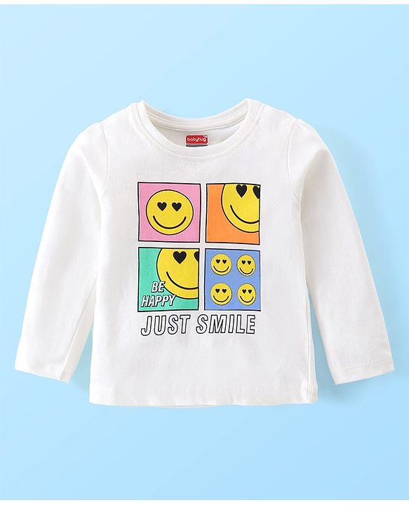 Babyhug Cotton Knit Full Sleeves Night Suit With Simile Print -Multicolor