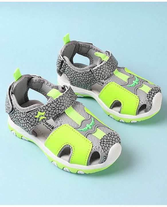 Cute Walk by Babyhug Sandals With Velcro Closure Abstract Print - Grey