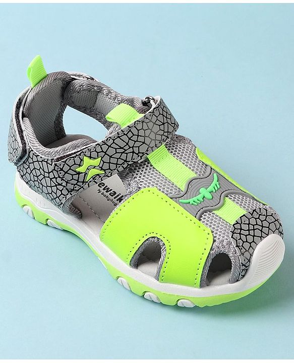 Cute Walk by Babyhug Sandals With Velcro Closure Abstract Print - Grey