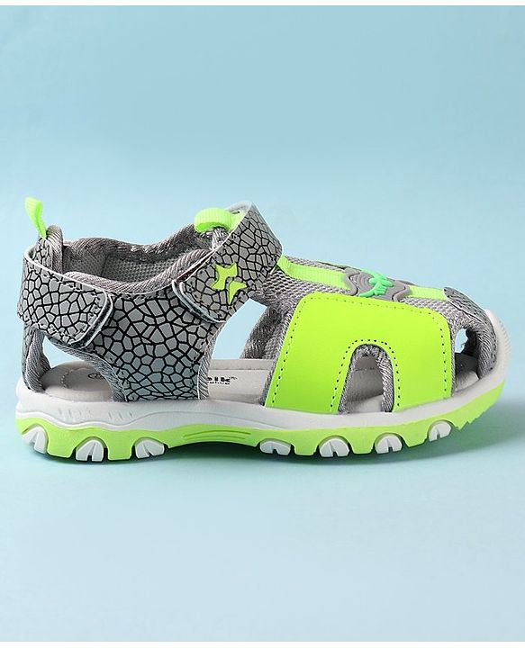 Cute Walk by Babyhug Sandals With Velcro Closure Abstract Print - Grey