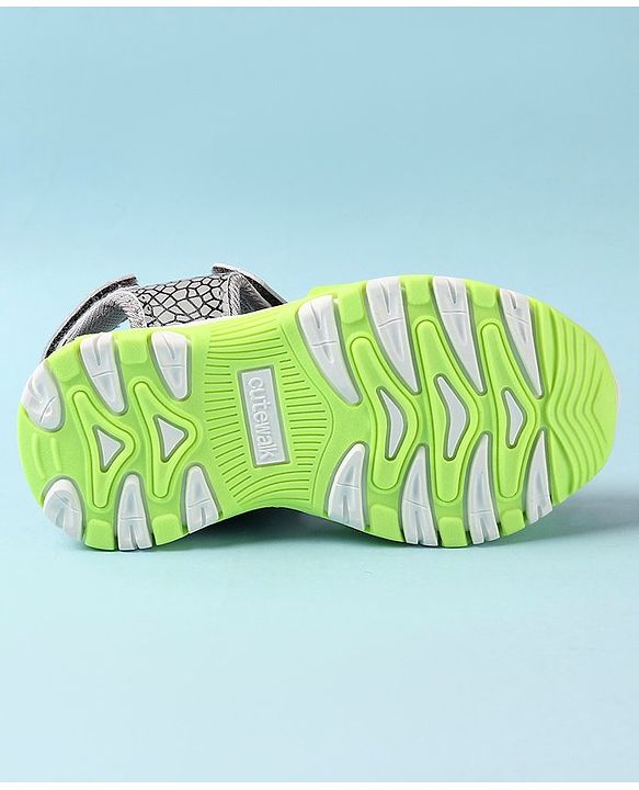 Cute Walk by Babyhug Sandals With Velcro Closure Abstract Print - Grey