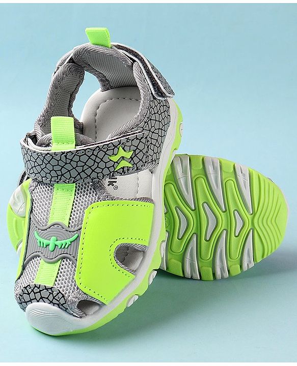 Cute Walk by Babyhug Sandals With Velcro Closure Abstract Print - Grey