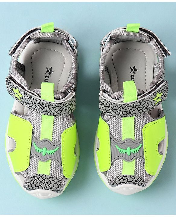 Cute Walk by Babyhug Sandals With Velcro Closure Abstract Print - Grey