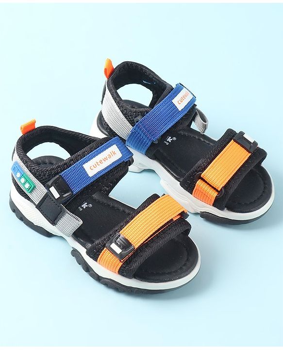 Cute Walk by Babyhug Sandals with Velcro Closure - Blue & Orange