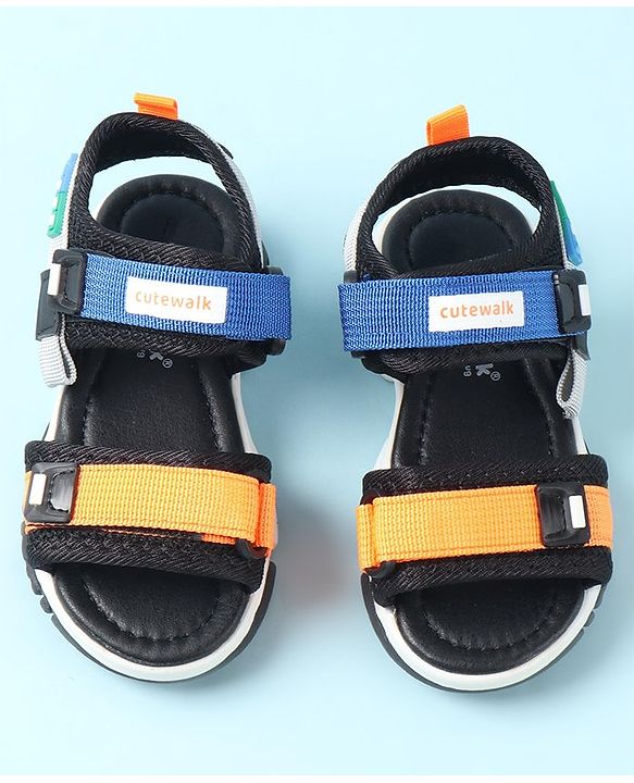 Cute Walk by Babyhug Sandals with Velcro Closure - Blue & Orange
