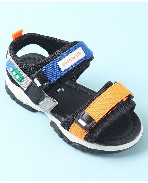 Cute Walk by Babyhug Sandals with Velcro Closure - Blue & Orange