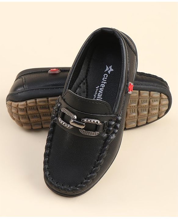 Cute Walk by Babyhug Formal & Party Wear Slip On Shoes - Black