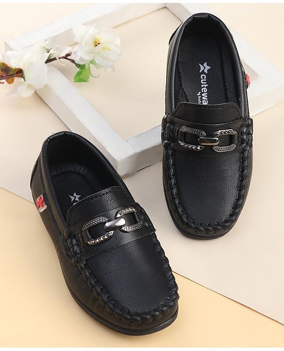 Cute Walk by Babyhug Formal & Party Wear Slip On Shoes - Black