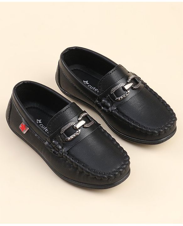 Cute Walk by Babyhug Formal & Party Wear Slip On Shoes - Black