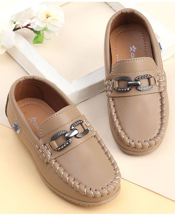 Cute Walk by Babyhug Formal & Party Wear Slip On Shoes - Khaki