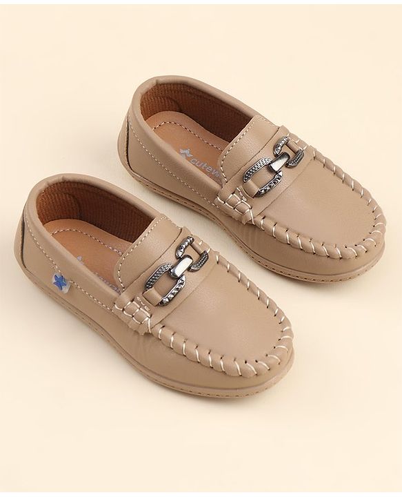 Cute Walk by Babyhug Formal & Party Wear Slip On Shoes - Khaki