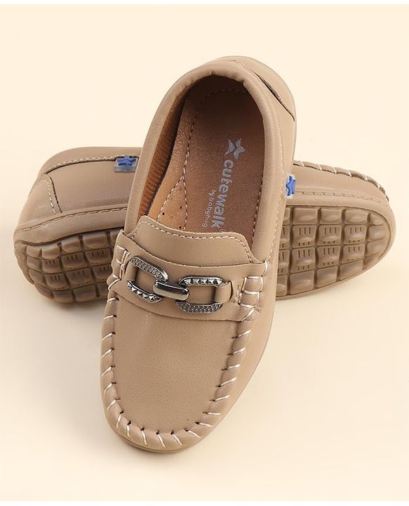 Cute Walk by Babyhug Formal & Party Wear Slip On Shoes - Khaki