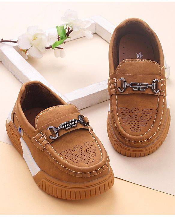 Cute Walk by Babyhug Slip On Formal & Party Wear Shoes with Applique - Brown