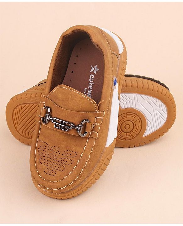Cute Walk by Babyhug Slip On Formal & Party Wear Shoes with Applique - Brown
