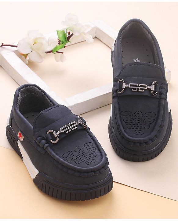 Cute Walk by Babyhug Slip On Formal & Party Wear Shoes with Applique - Blue