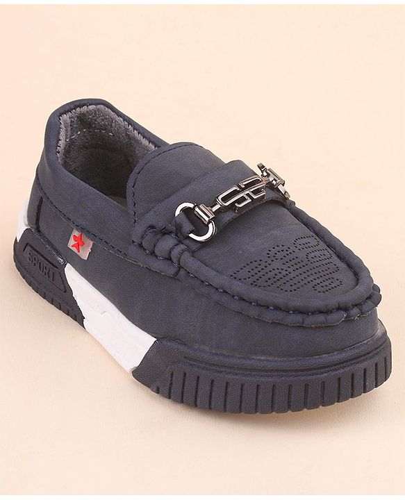 Cute Walk by Babyhug Slip On Formal & Party Wear Shoes with Applique - Blue