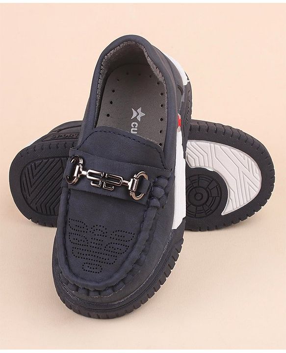 Cute Walk by Babyhug Slip On Formal & Party Wear Shoes with Applique - Blue
