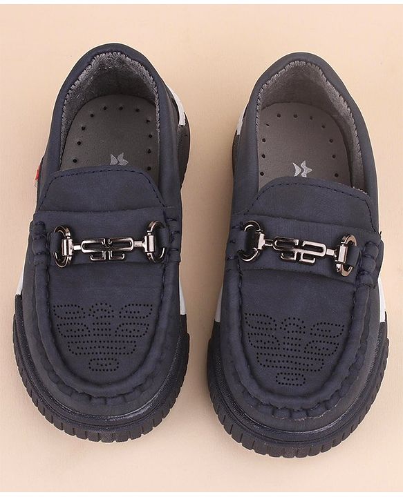 Cute Walk by Babyhug Slip On Formal & Party Wear Shoes with Applique - Blue
