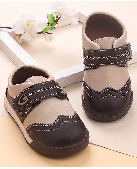 Cute Walk by Babyhug Party Shoes with Velcro Closure - Brown