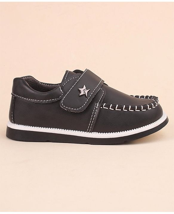 Cute Walk by Babyhug Velcro Closure Formal & Party Wear Shoes with Applique - Black