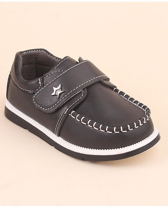Cute Walk by Babyhug Velcro Closure Formal & Party Wear Shoes with Applique - Black