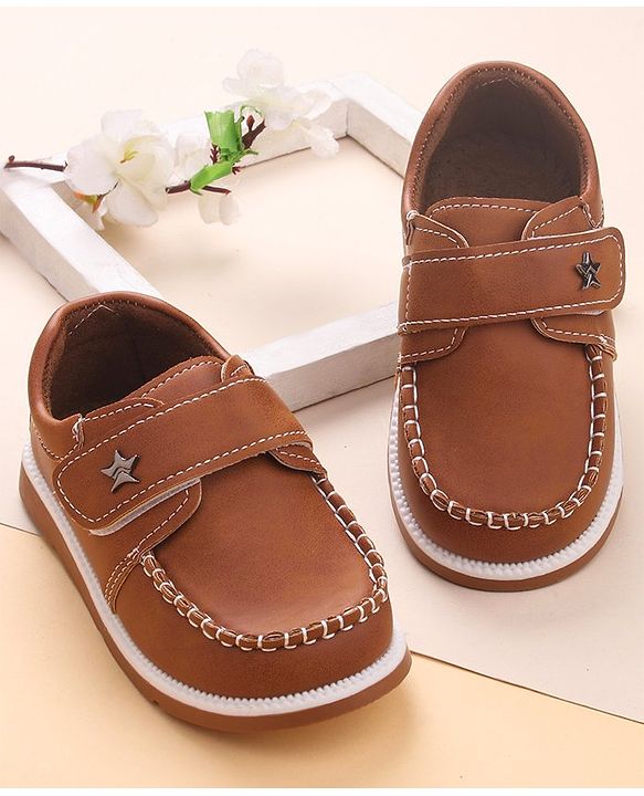 Cute Walk by Babyhug Velcro Closure Formal & Party Wear Shoes with Applique - Brown