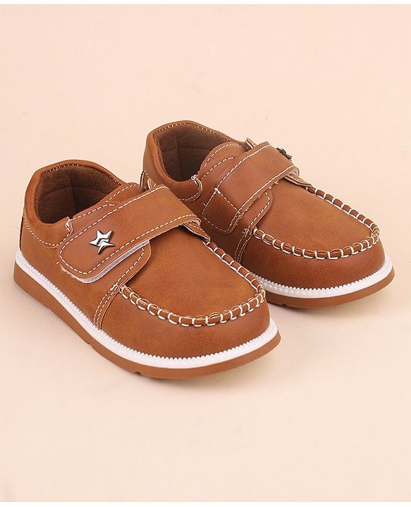 Cute Walk by Babyhug Velcro Closure Formal & Party Wear Shoes with Applique - Brown