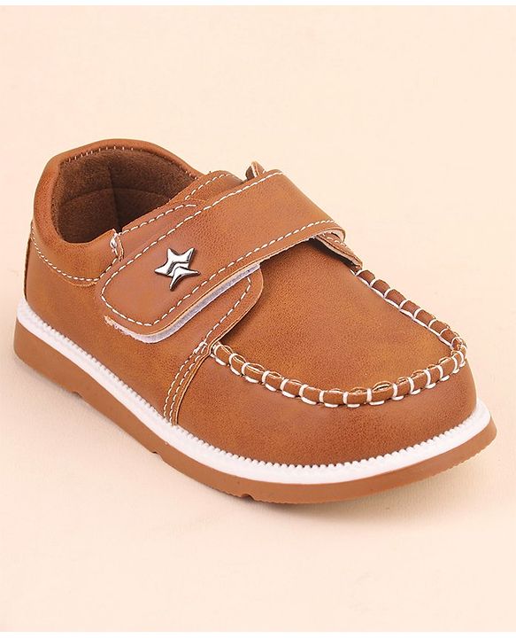 Cute Walk by Babyhug Velcro Closure Formal & Party Wear Shoes with Applique - Brown