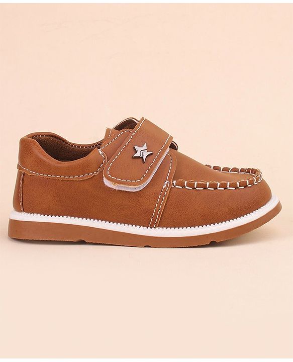 Cute Walk by Babyhug Velcro Closure Formal & Party Wear Shoes with Applique - Brown