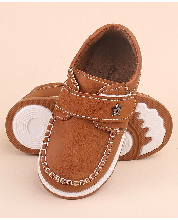 Cute Walk by Babyhug Velcro Closure Formal & Party Wear Shoes with Applique - Brown