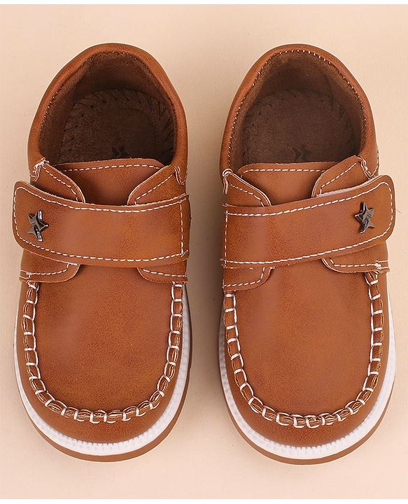 Cute Walk by Babyhug Velcro Closure Formal & Party Wear Shoes with Applique - Brown