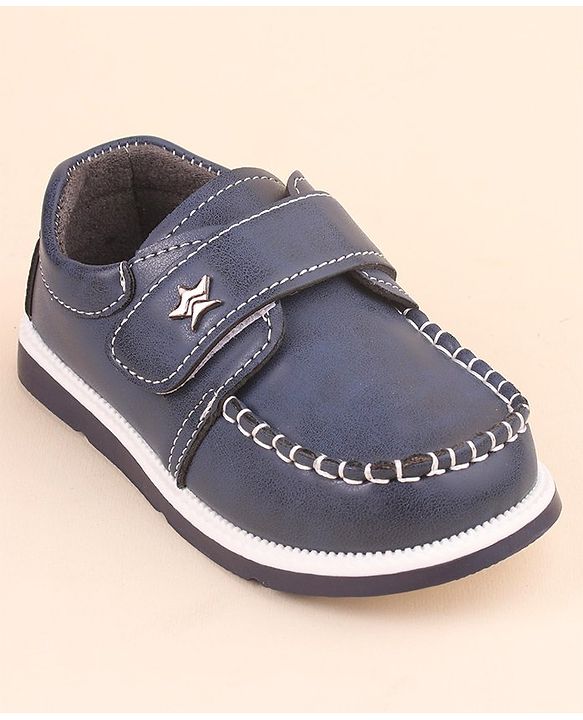 Cute Walk by Babyhug Velcro Closure Formal & Party Wear Shoes with Applique - Blue