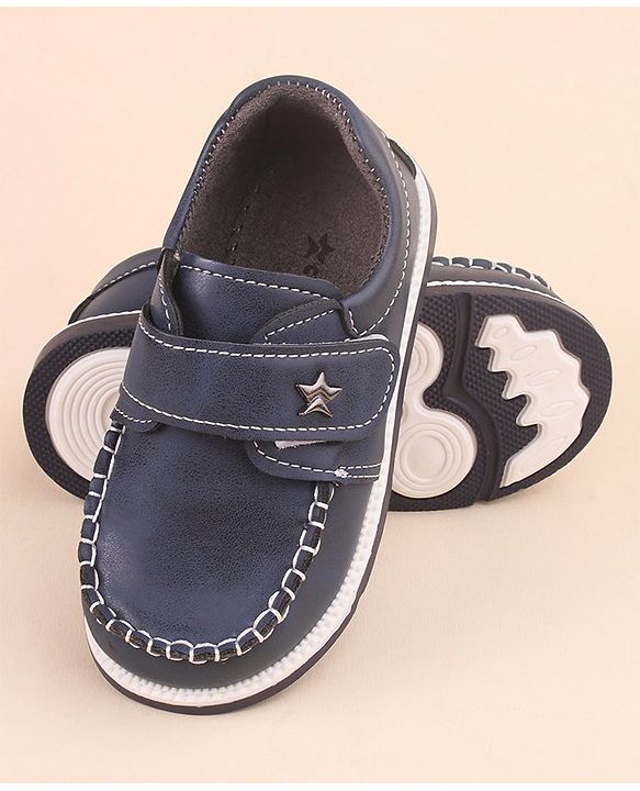 Cute Walk by Babyhug Velcro Closure Formal & Party Wear Shoes with Applique - Blue