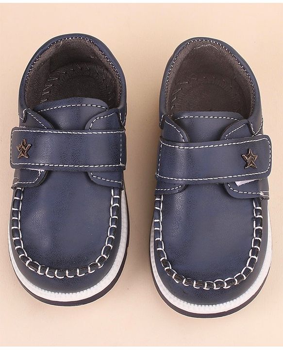 Cute Walk by Babyhug Velcro Closure Formal & Party Wear Shoes with Applique - Blue