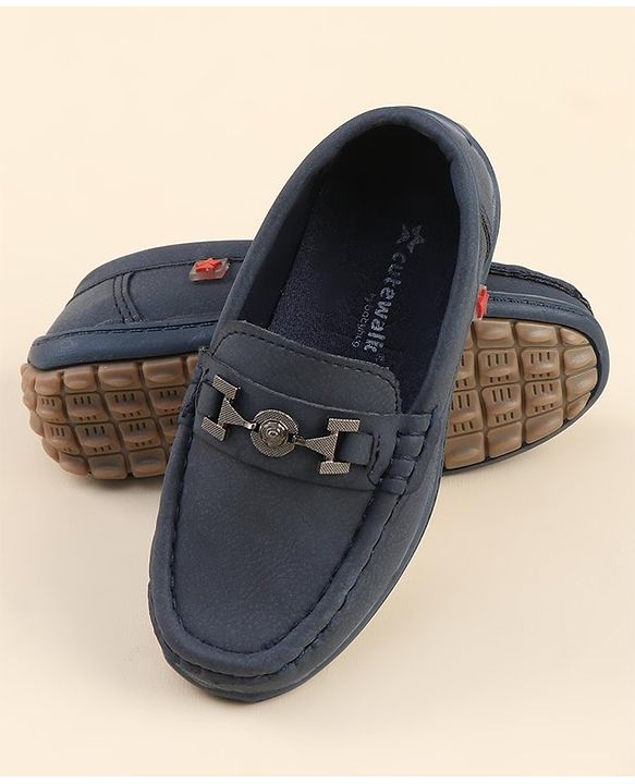 Cute Walk by Babyhug Slip On Formal Loafers - Blue