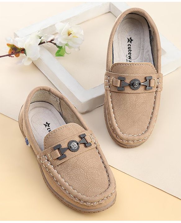 Cute Walk by Babyhug Slip On Formal Loafers - Khaki