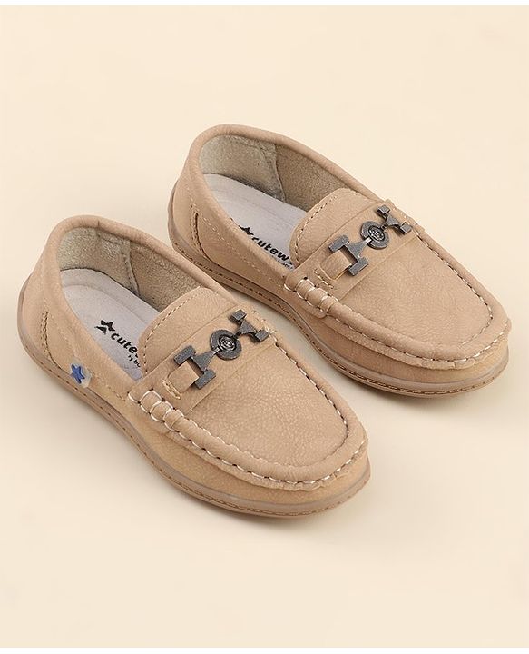 Cute Walk by Babyhug Slip On Formal Loafers - Khaki