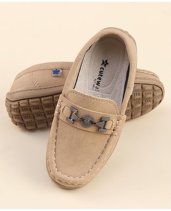 Cute Walk by Babyhug Slip On Formal Loafers - Khaki