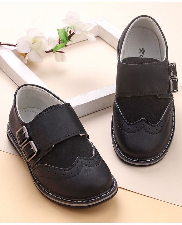 Cute Walk by Babyhug Slip On Formal & Party Wear Shoes with Buckle Closure - Black