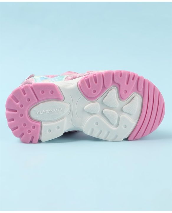 Cute Walk by Babyhug Sandals with Velcro Closure & Applique - Pink