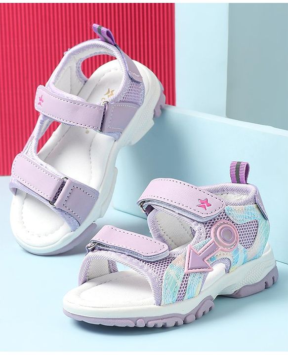 Cute Walk by Babyhug Sandals with Velcro Closure & Applique - Pink