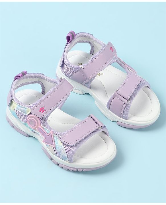 Cute Walk by Babyhug Sandals with Velcro Closure & Applique - Pink