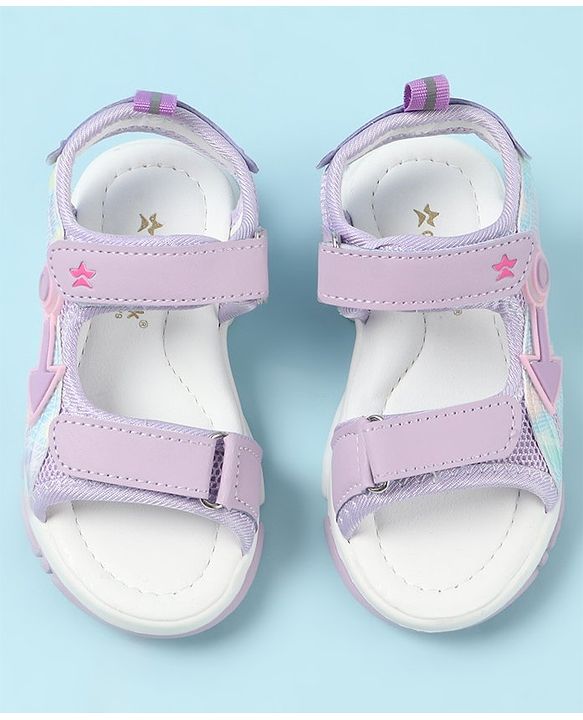 Cute Walk by Babyhug Sandals with Velcro Closure & Applique - Pink