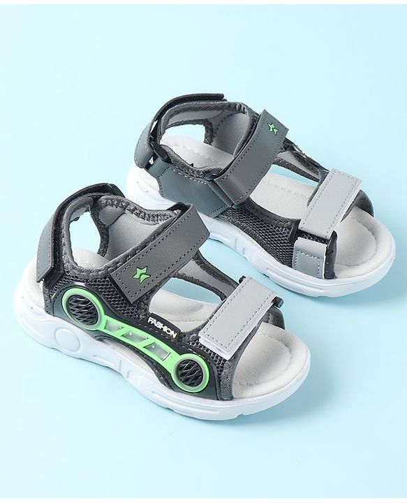 Cute Walk by Babyhug Sandals with Velcro Closure - Grey