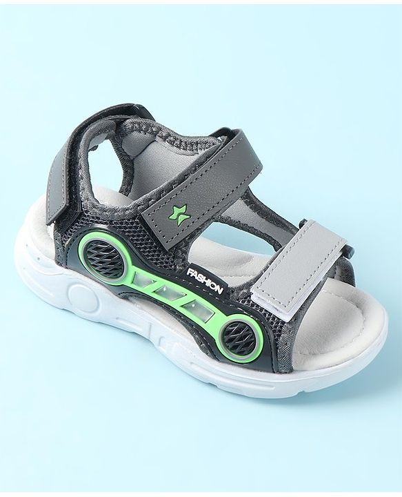 Cute Walk by Babyhug Sandals with Velcro Closure - Grey